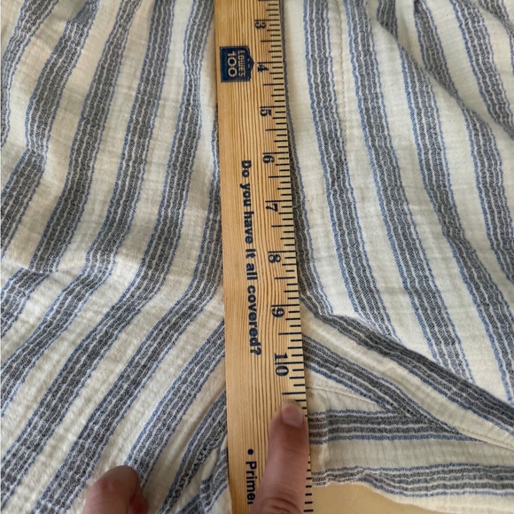 Zara Cotton Pull-on Drawstring Waist Striped Off White Pants - Picture 5 of 8